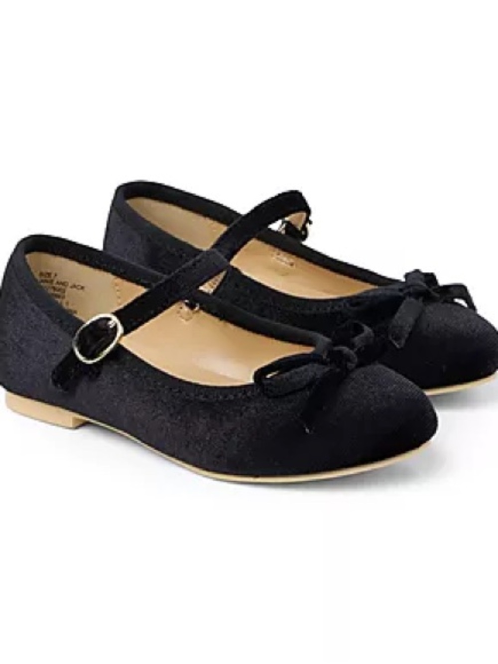 Janie and Jack Black Velvet Ballet Flat